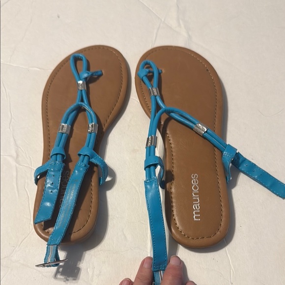 Maurices Turquoise Sandals with Silver Details - Picture 1 of 3